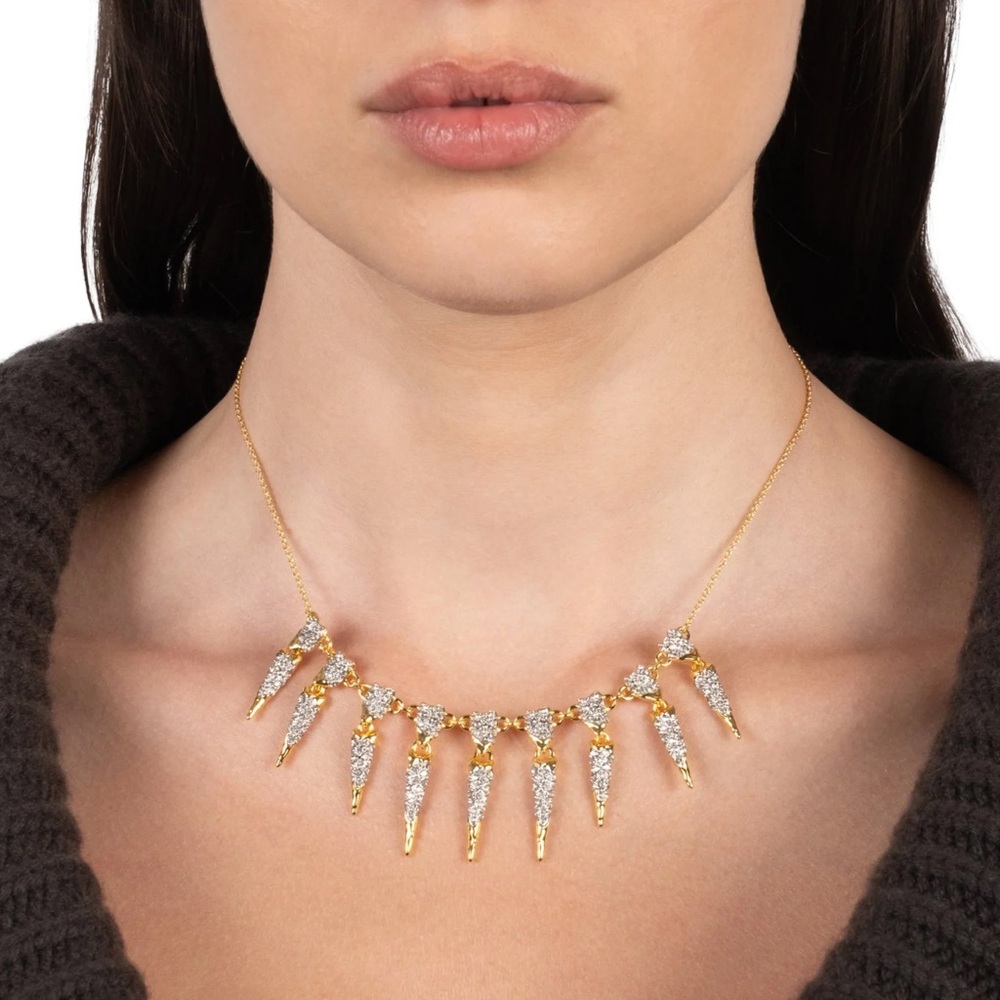 ALEXIS BITTAR • Solanales Crystal Spear Fringe Necklace